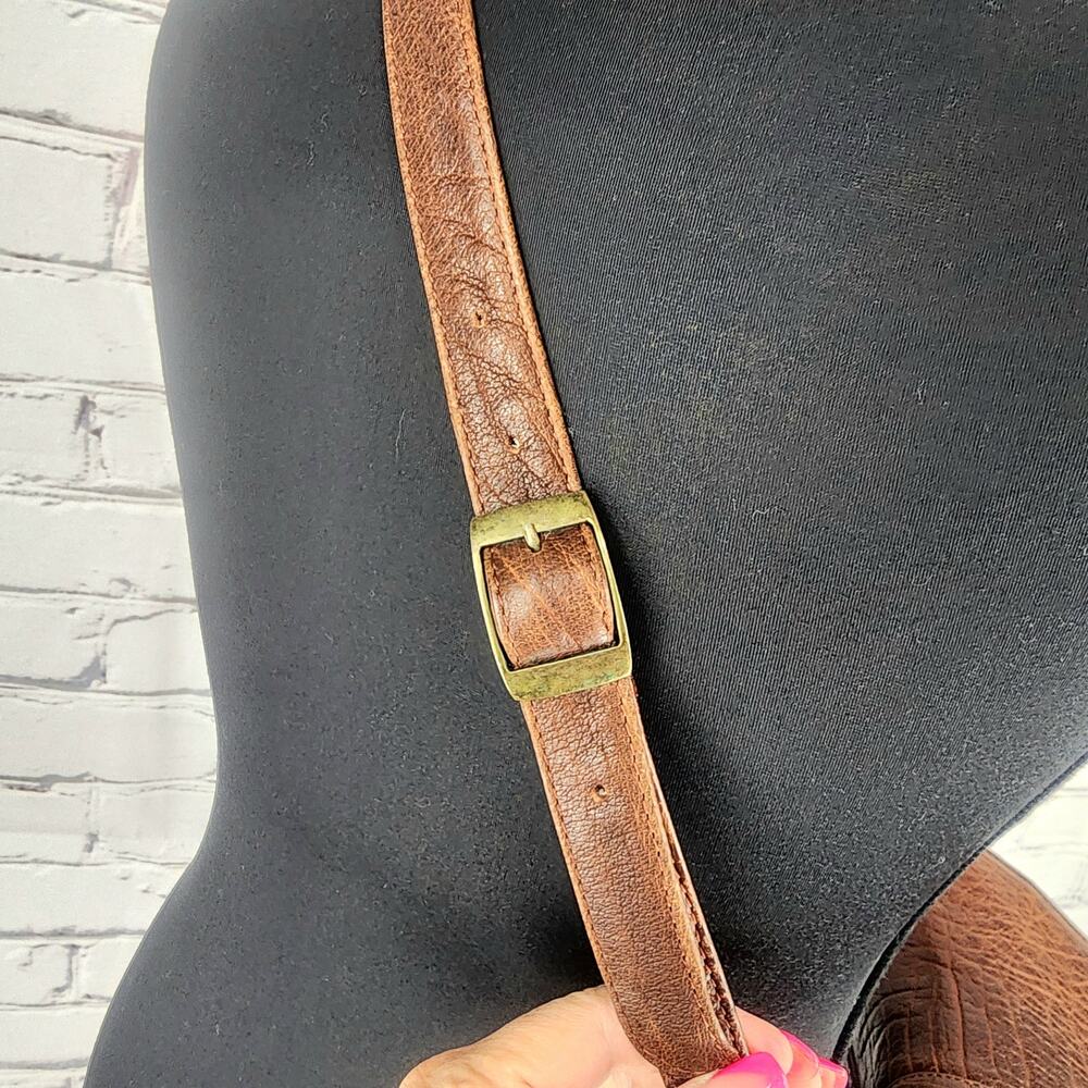 vintage Wilsons Leather brown textured messenger crossbody bag - Picture 4 of 14